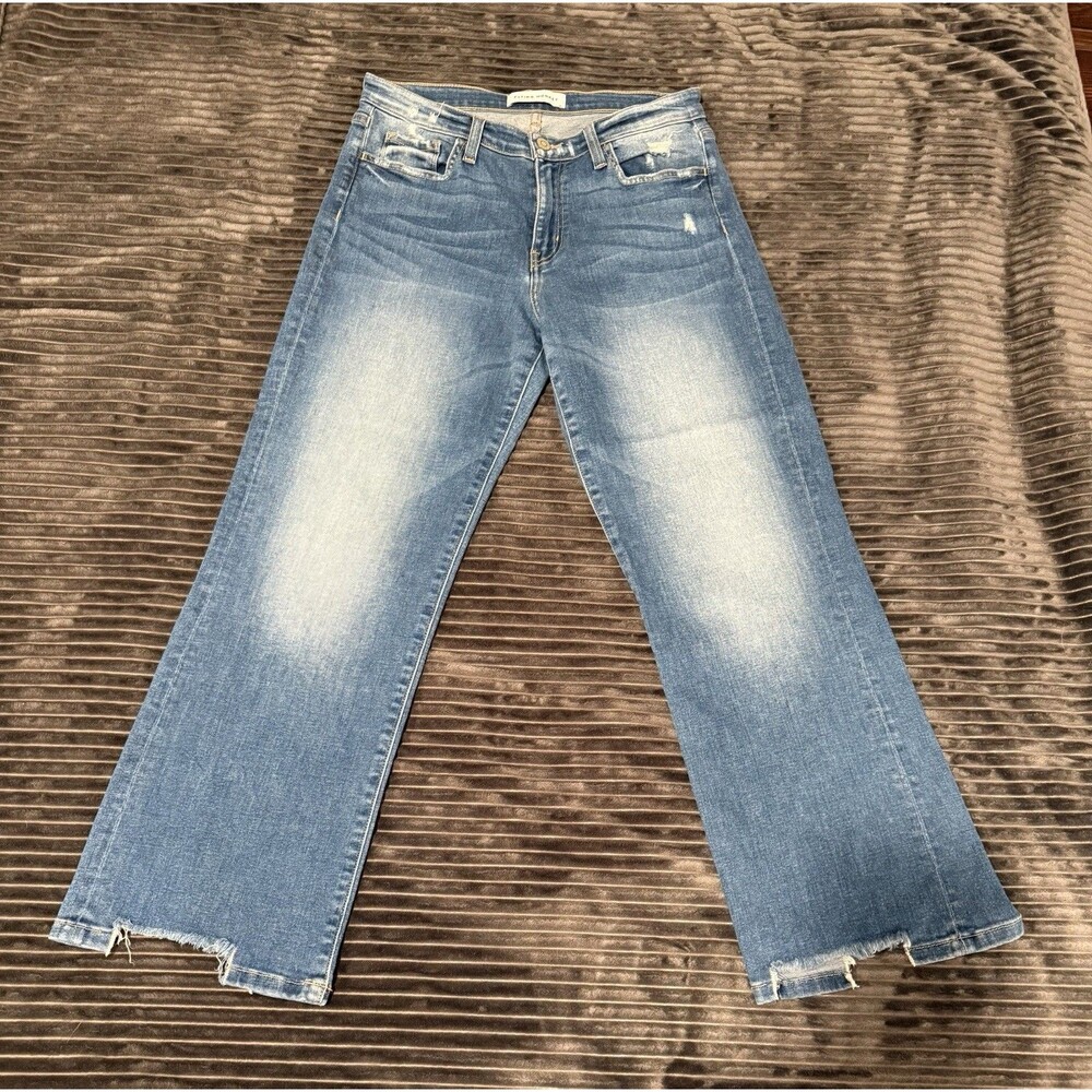 Flying Monkey Distressed Ankle Jeans Straight Leg Size 28 With 9” Rise